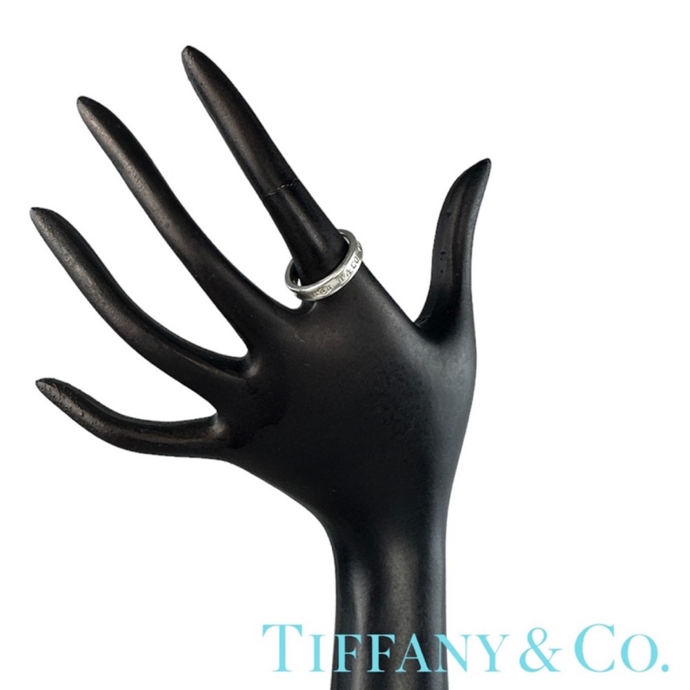 💎 TIFFANY&CO. 1837 Silver 925 Thin Band Ring sz: 49